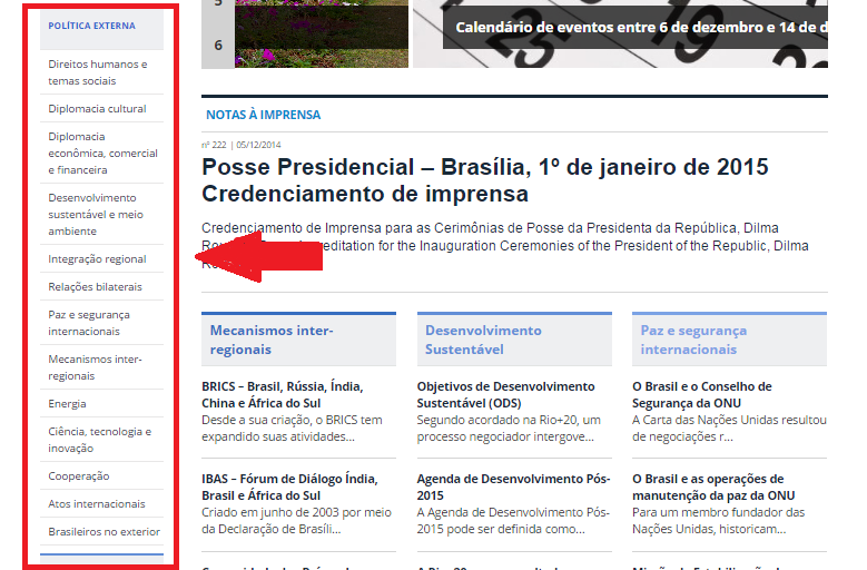 novo site do mre